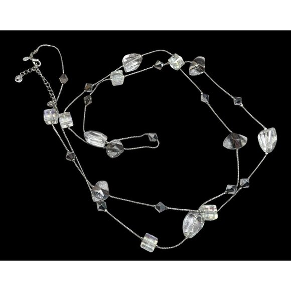 Premier Designs Sparkly Glass Cube Station Necklace - Picture 1 of 7